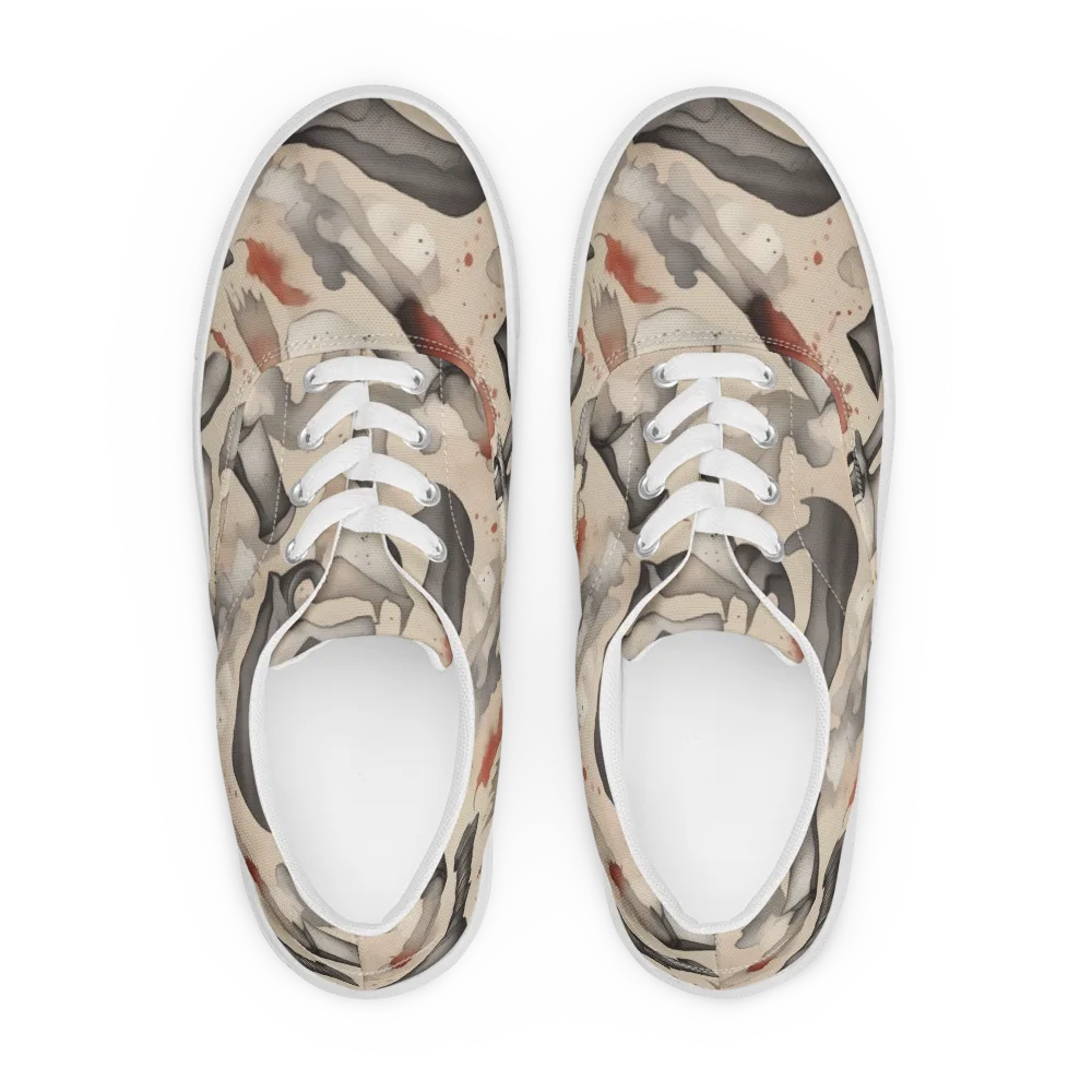 Ink And Iron on Men's Lace-Up Canvas Shoes — Front