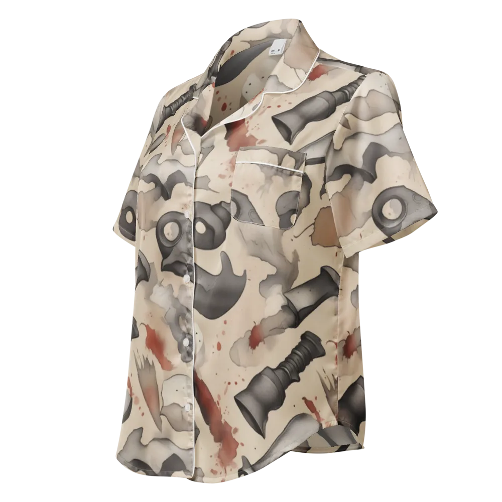 Ink And Iron on Women's Short Sleeve Pajama Top — Left Front