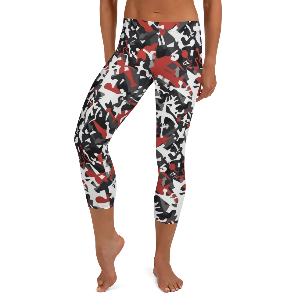 Riot Geometry on Capri Leggings — Front
