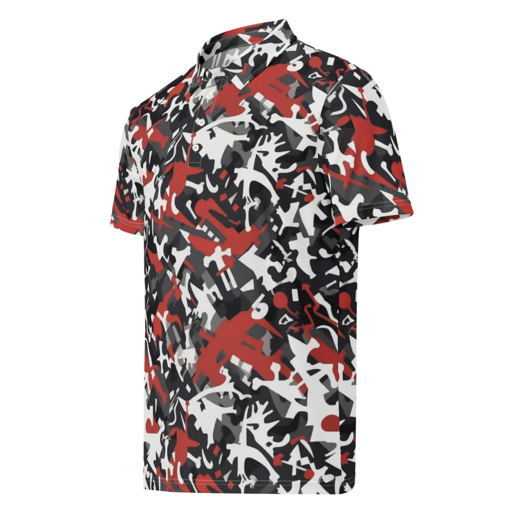 Riot Geometry on Men's Slim Fit Polo Shirt — Left Front