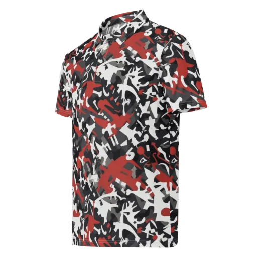 Riot Geometry on a Men's Slim Fit Polo Shirt