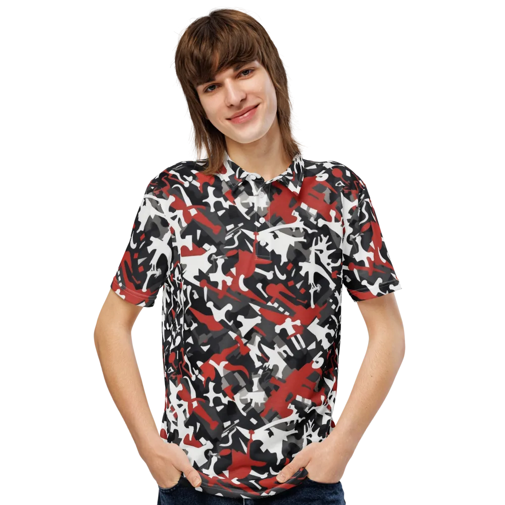 Riot Geometry on Men's Slim Fit Polo Shirt — Front