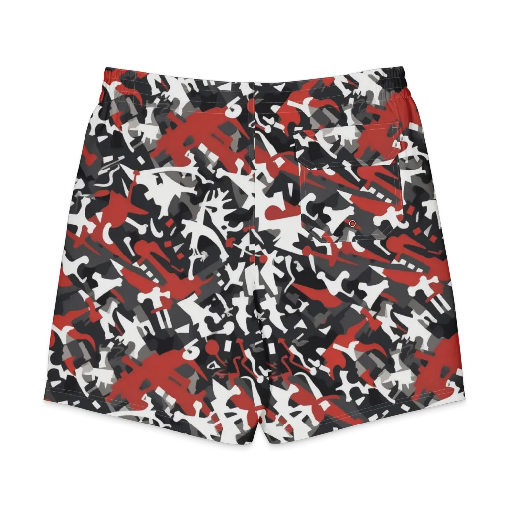 Riot Geometry on Men's Board Shorts — Back