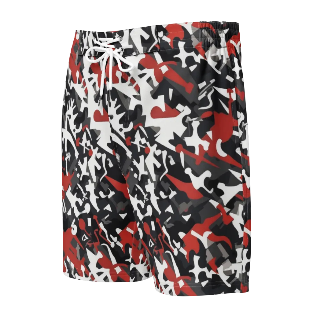 Riot Geometry on Men's Board Shorts — Front