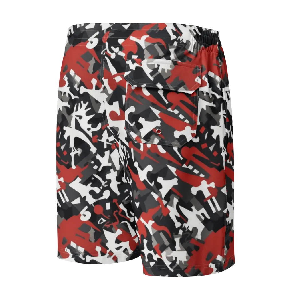 Riot Geometry on Men's Board Shorts — Back