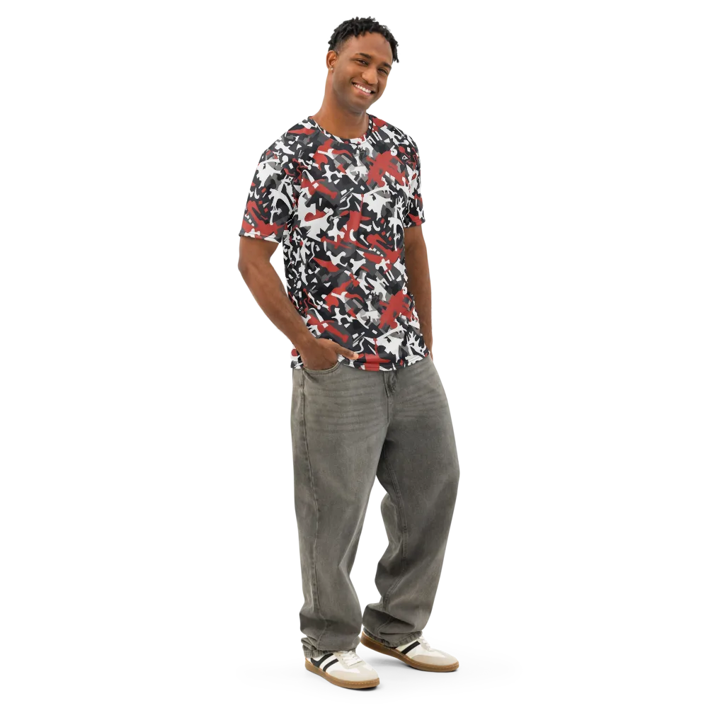 Riot Geometry on Men's Cotton Crew Neck T-Shirt — Right Front