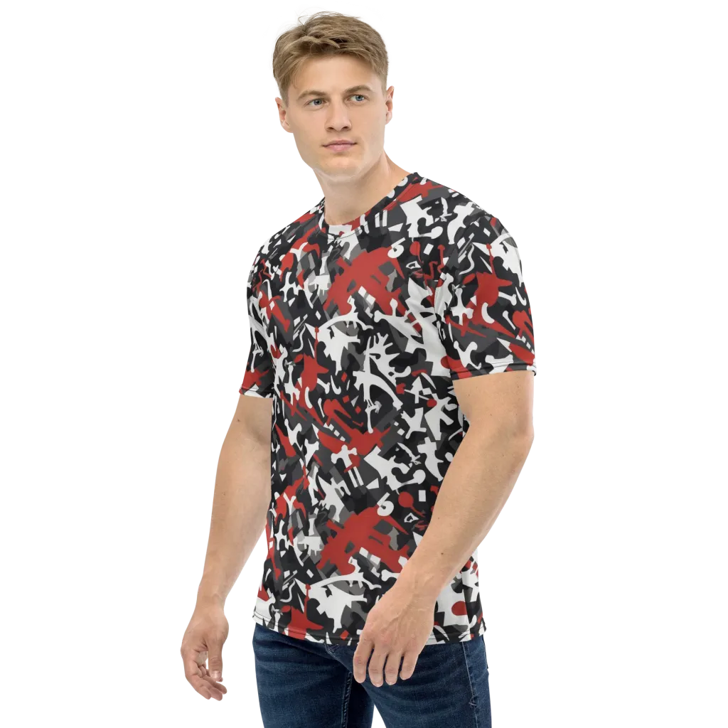 Riot Geometry on Men's Crew Neck T-Shirt — Left