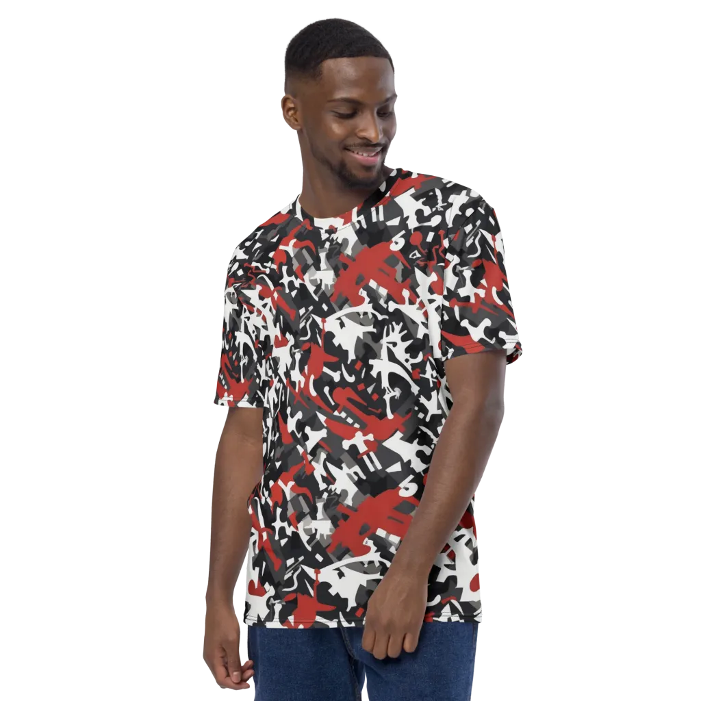 Riot Geometry on Men's Crew Neck T-Shirt — Left