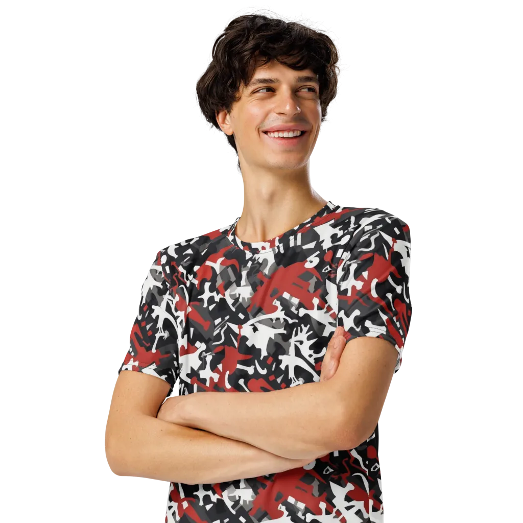 Riot Geometry on Men's Crew Neck T-Shirt — Left Front