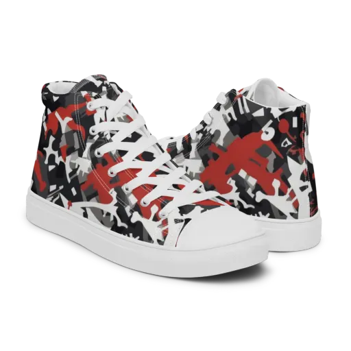 Riot Geometry on a Men's High Top Canvas Shoes