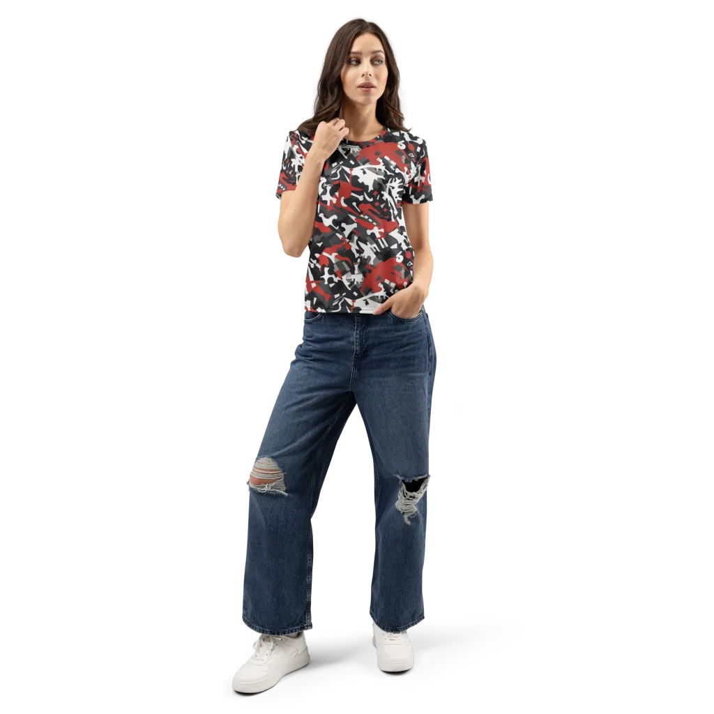 Riot Geometry on Women's Crew Neck T-Shirt — Front