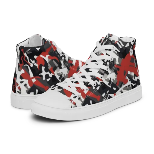 Riot Geometry on a Women's High Top Canvas Shoes