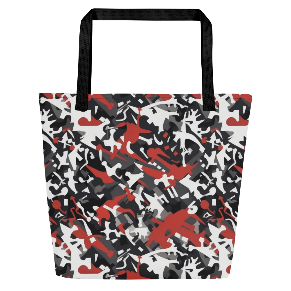 Riot Geometry on Large Tote Bag W/ Pocket — Front