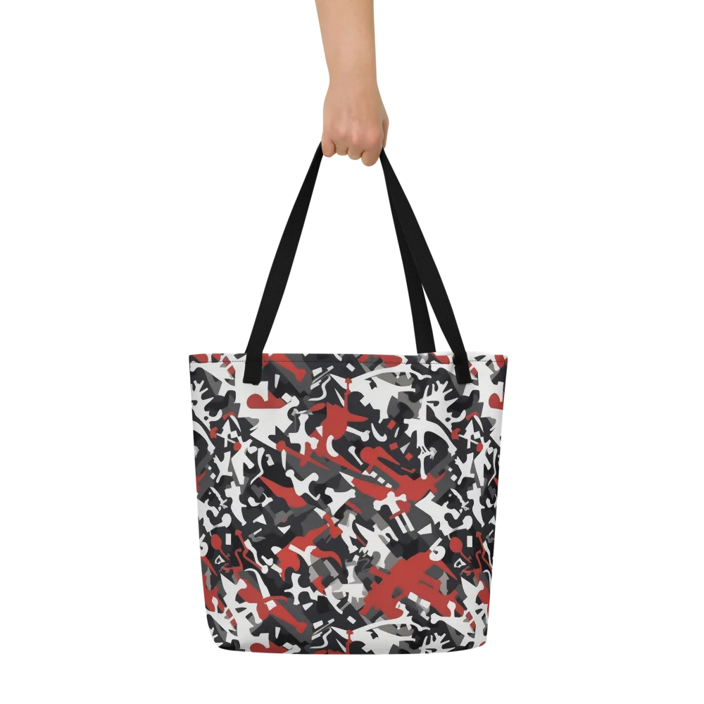 Riot Geometry on Large Tote Bag W/ Pocket — Front