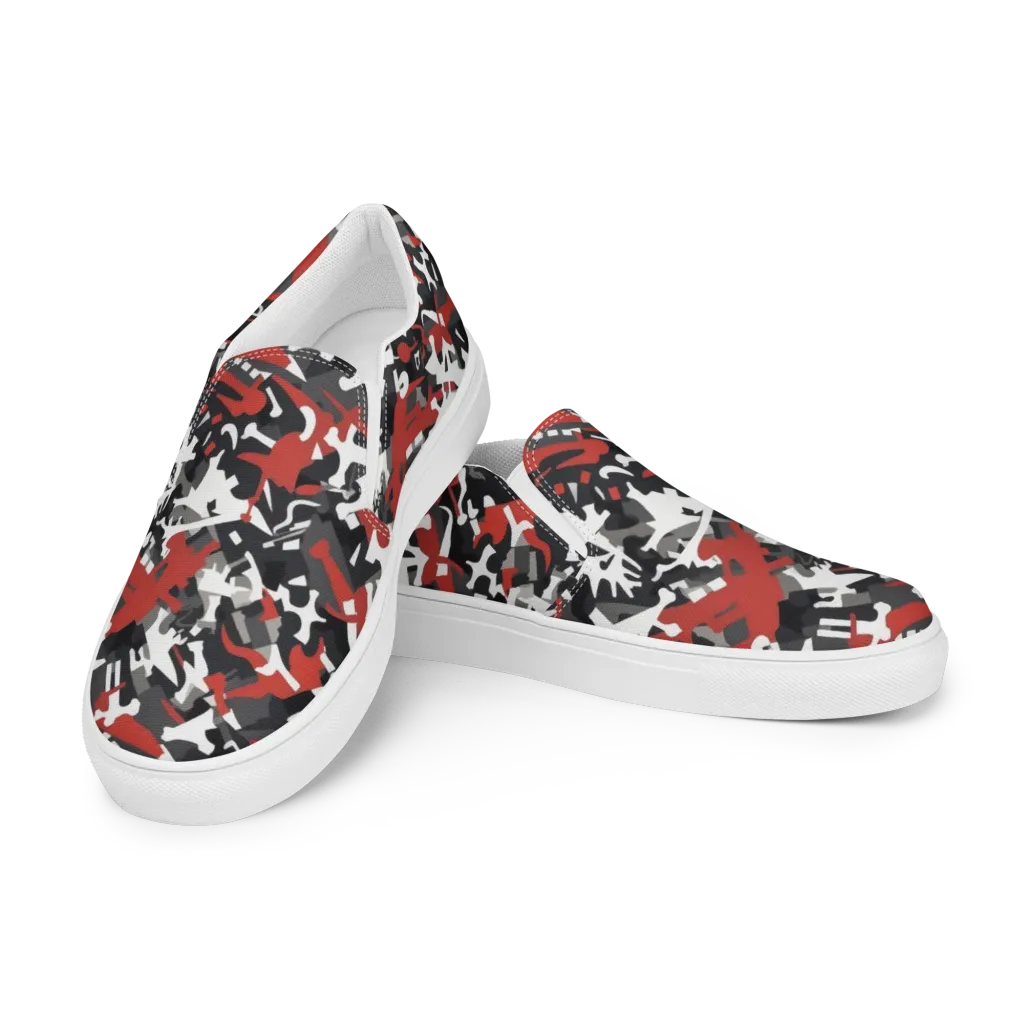 Riot Geometry on Women's Slip-On Canvas Shoes — Left Front