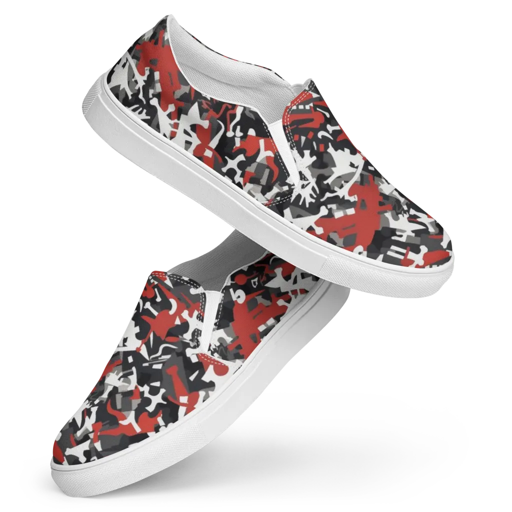 Riot Geometry on Women's Slip-On Canvas Shoes — Front