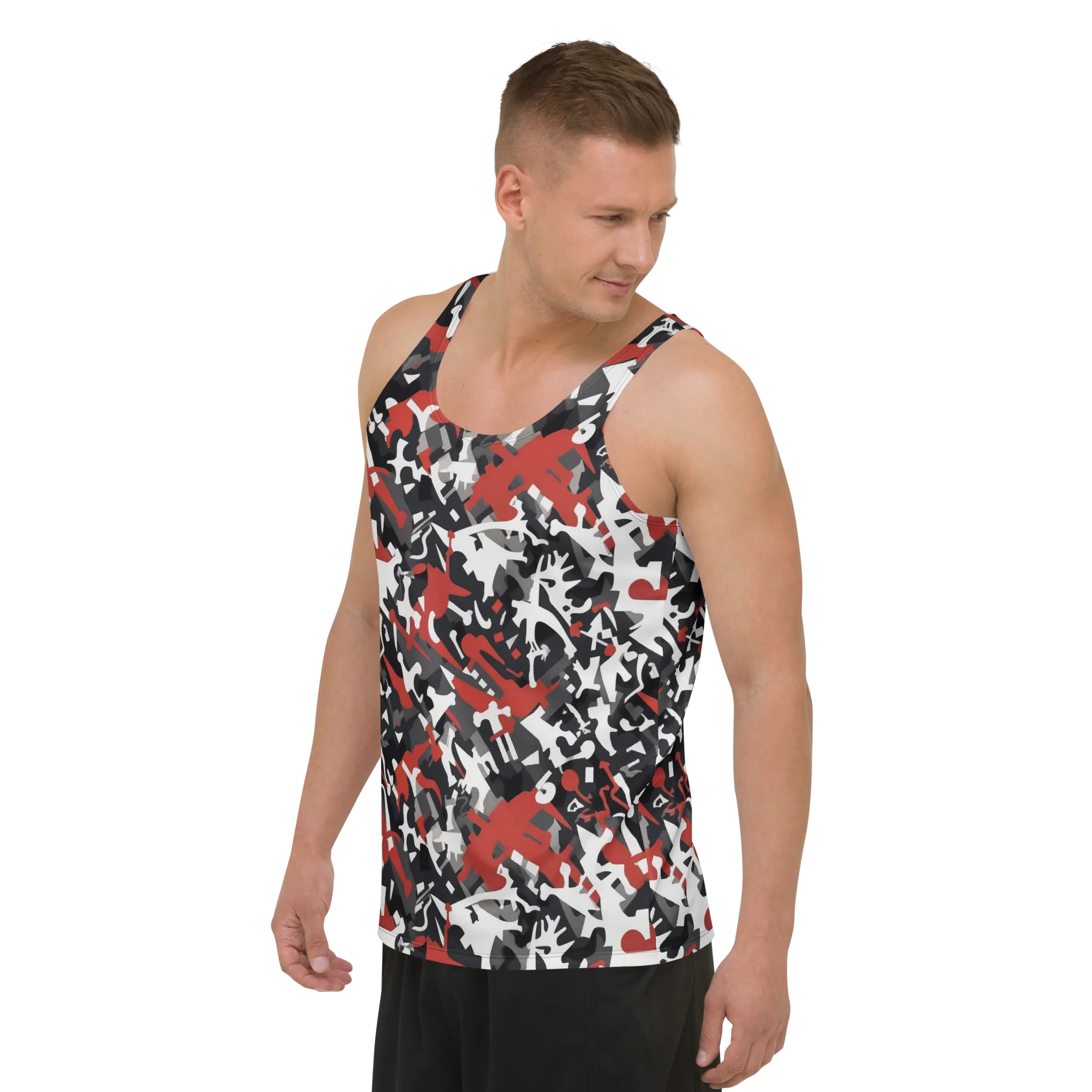 Riot Geometry on Men's Tank Top — Left Front