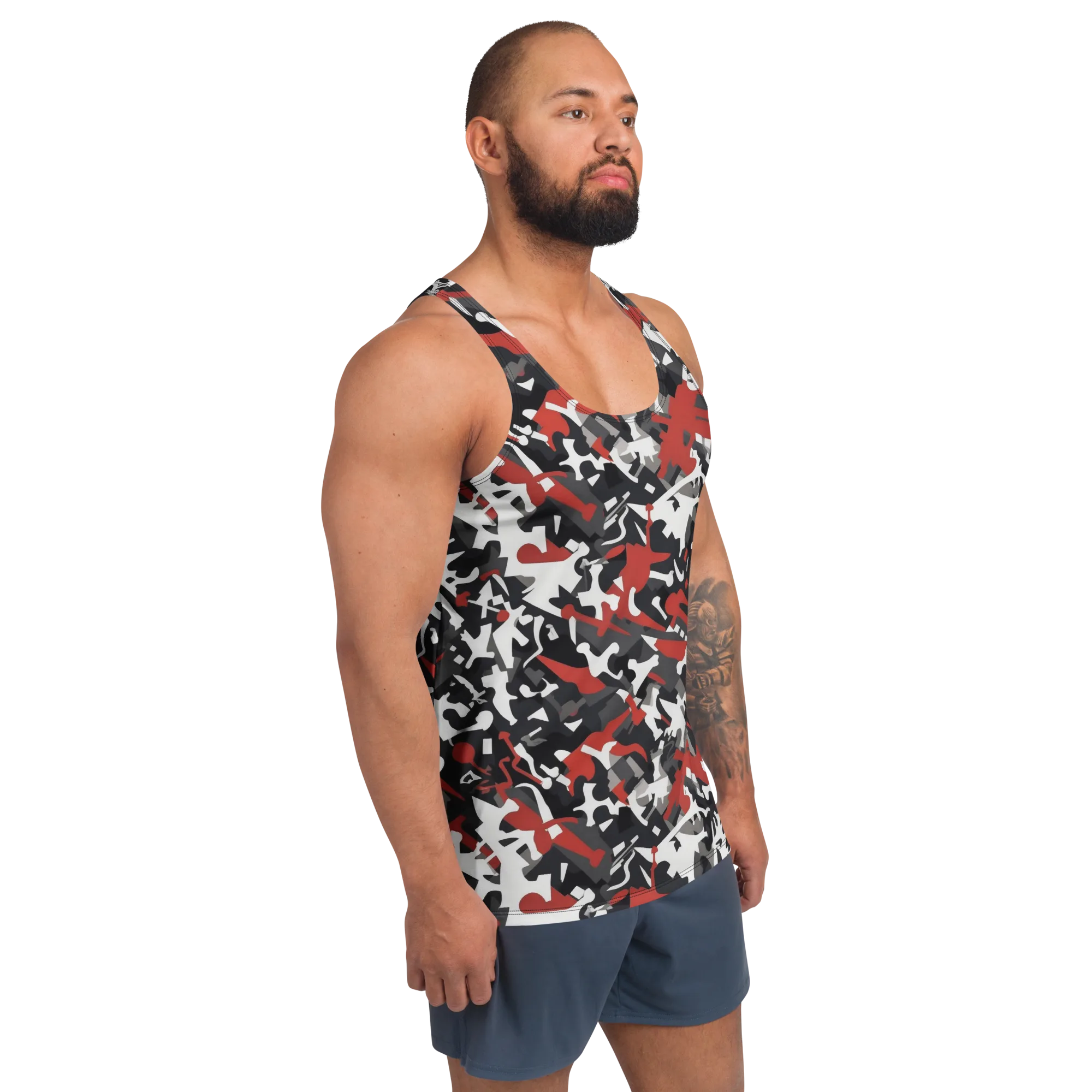 Riot Geometry on Men's Tank Top — Right Front