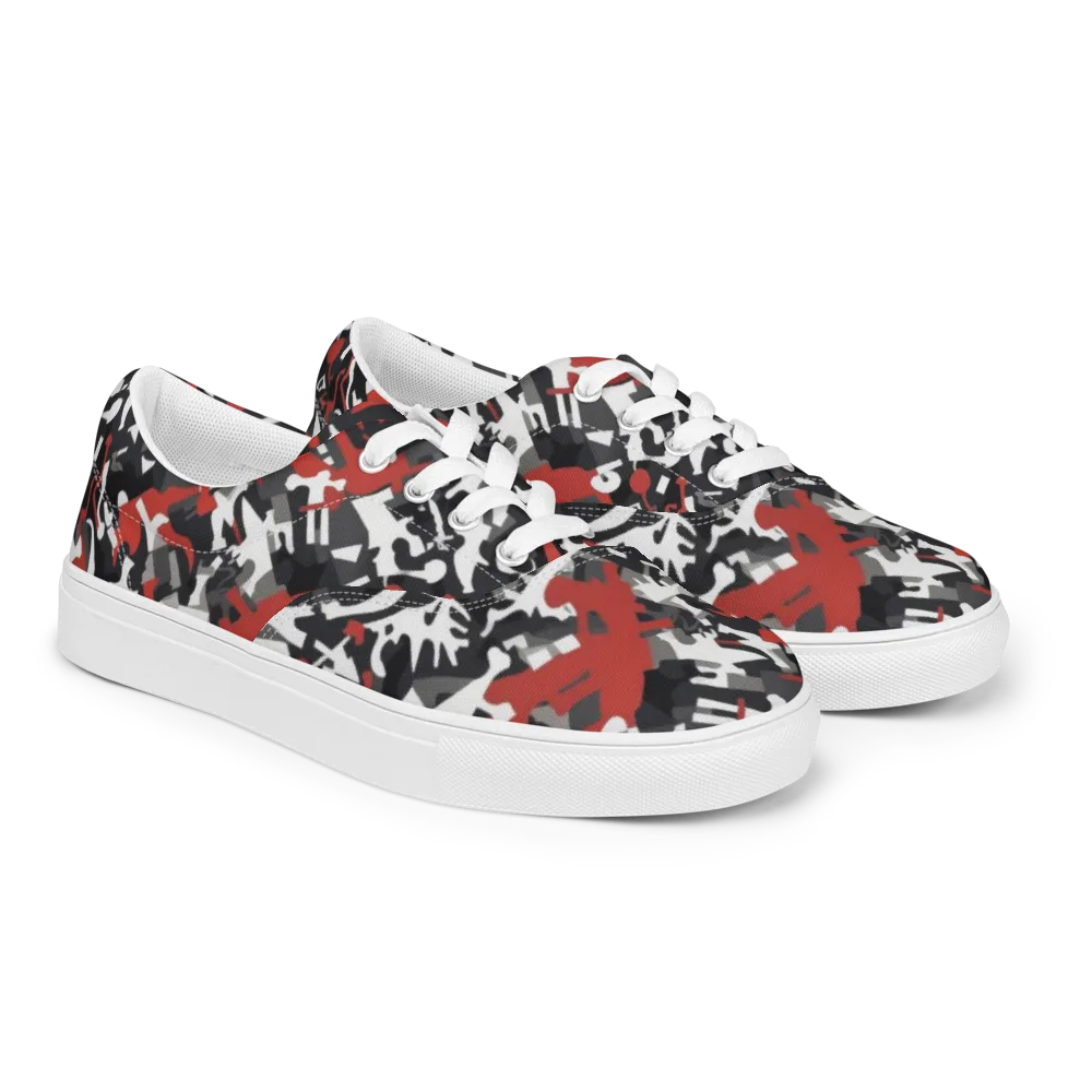 Riot Geometry on Men's Lace-Up Canvas Shoes — Right Front