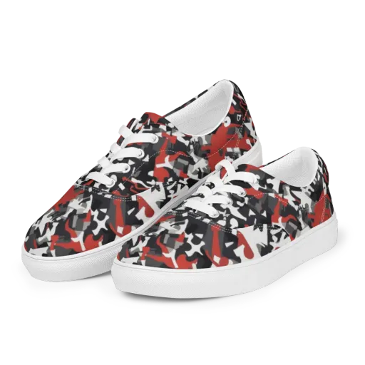Riot Geometry on a Men's Lace-Up Canvas Shoes