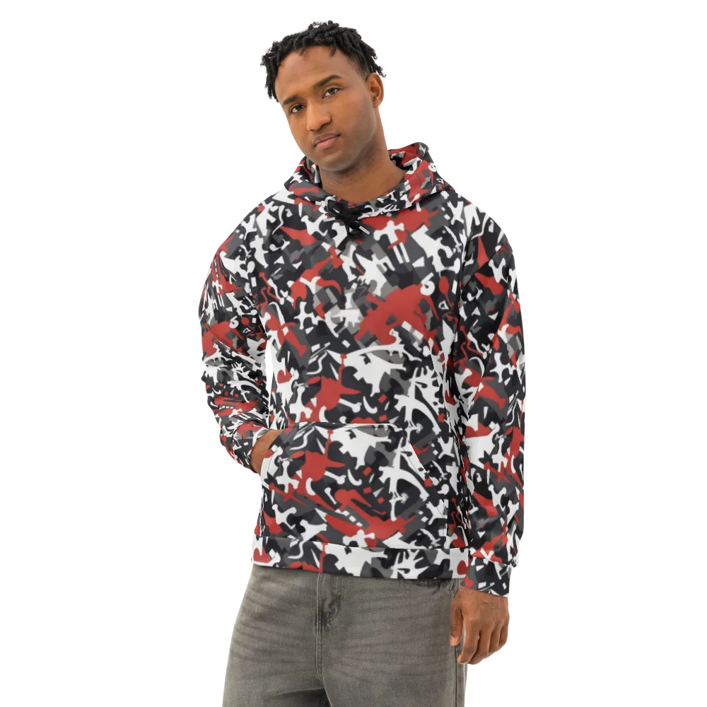 Riot Geometry on Cotton Hoodie — Left Front