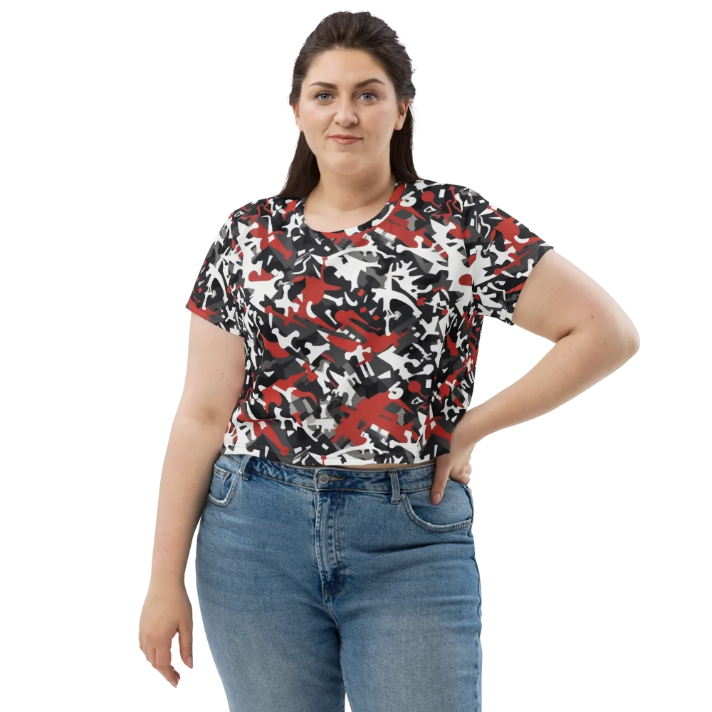 Riot Geometry on Crop Tee — Front