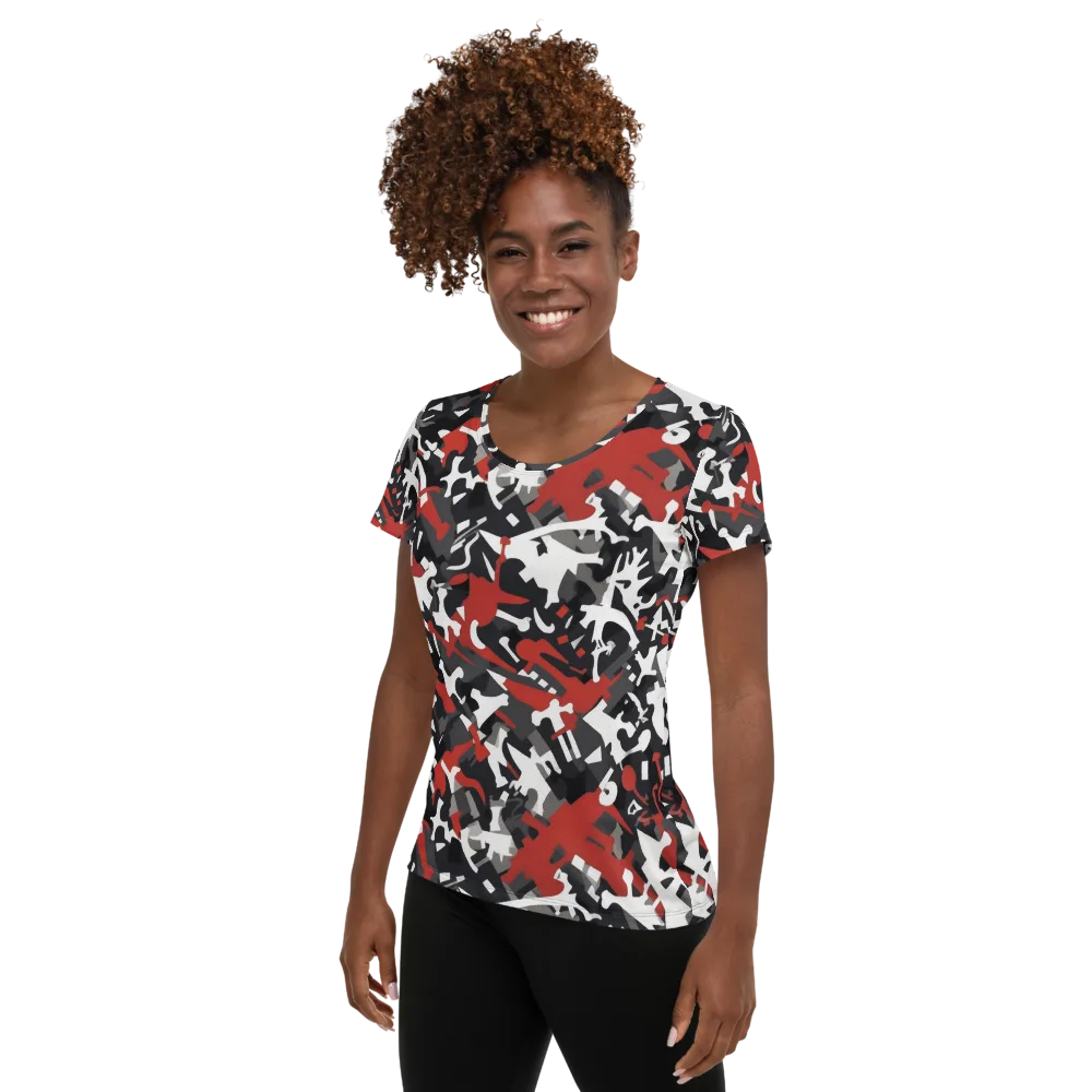 Riot Geometry on Women's Athletic T-Shirt — Left