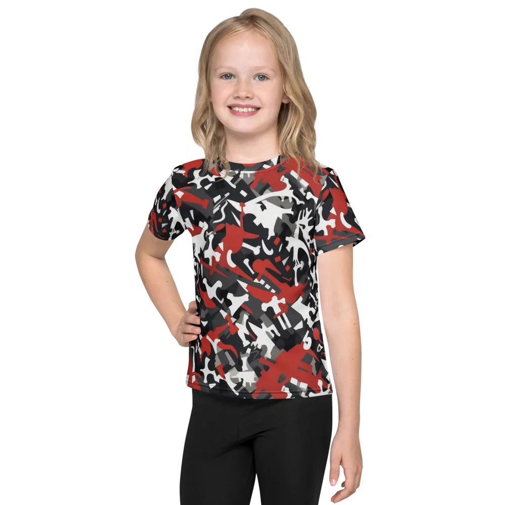 Riot Geometry on Kids Crew Neck T-Shirt — Front