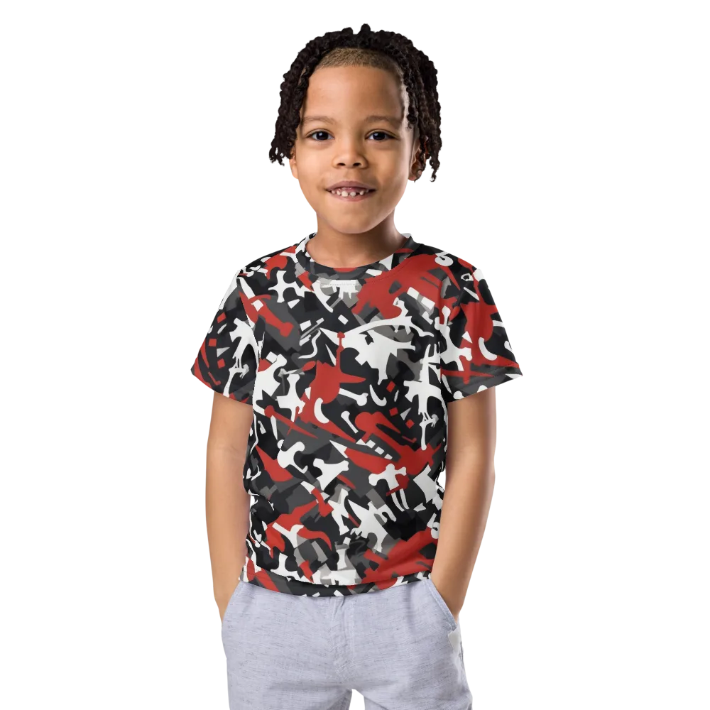 Riot Geometry on Kids Crew Neck T-Shirt — Front