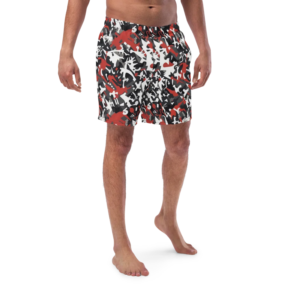 Riot Geometry on Swim Trunks — Front