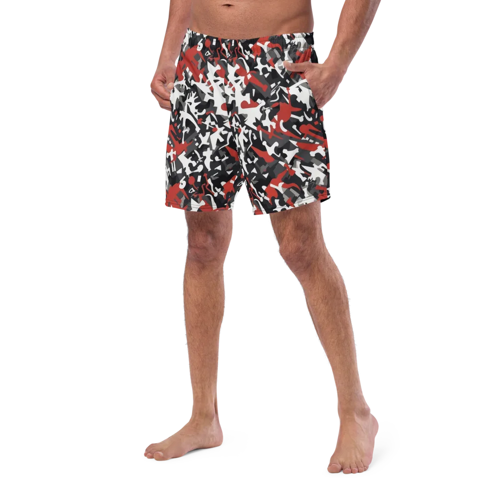 Riot Geometry on Swim Trunks — Left Front