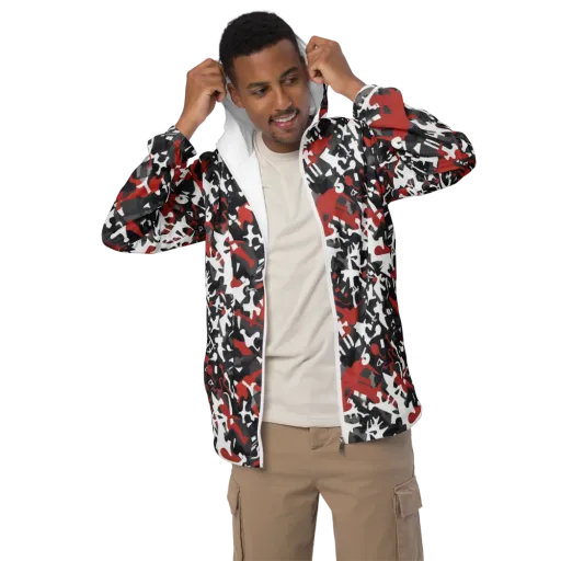 Riot Geometry on a Men's Windbreaker