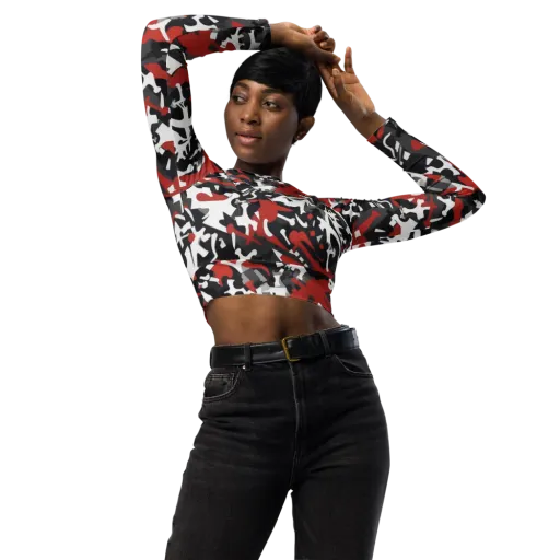 Riot Geometry on a Long Sleeve Crop Top