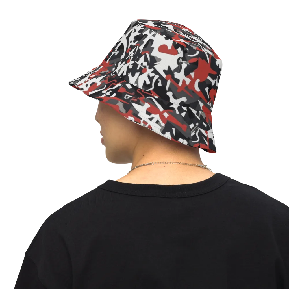 Riot Geometry on Reversible Bucket Hat — Back Inside