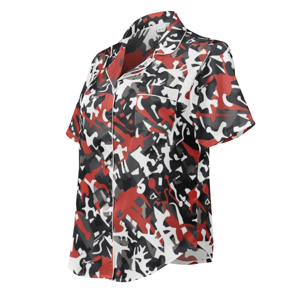 Riot Geometry on Women's Short Sleeve Pajama Top — Left Front