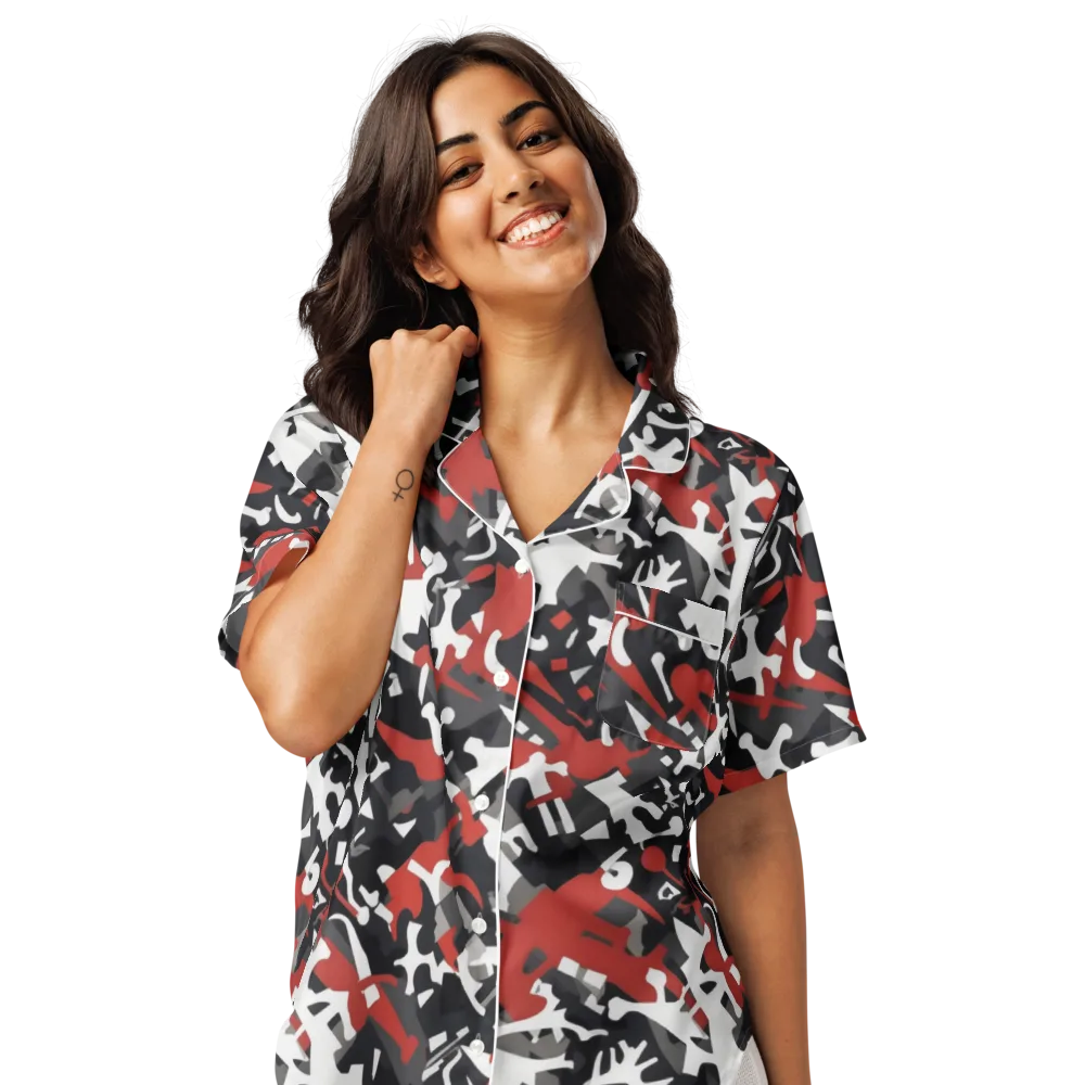 Riot Geometry on Women's Short Sleeve Pajama Top — Front
