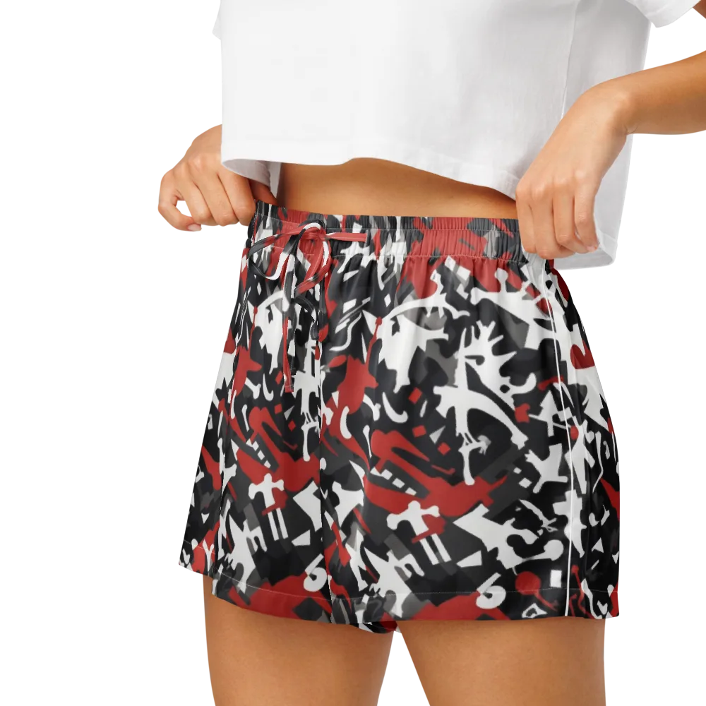 Riot Geometry on Women's Pajama Shorts — Left