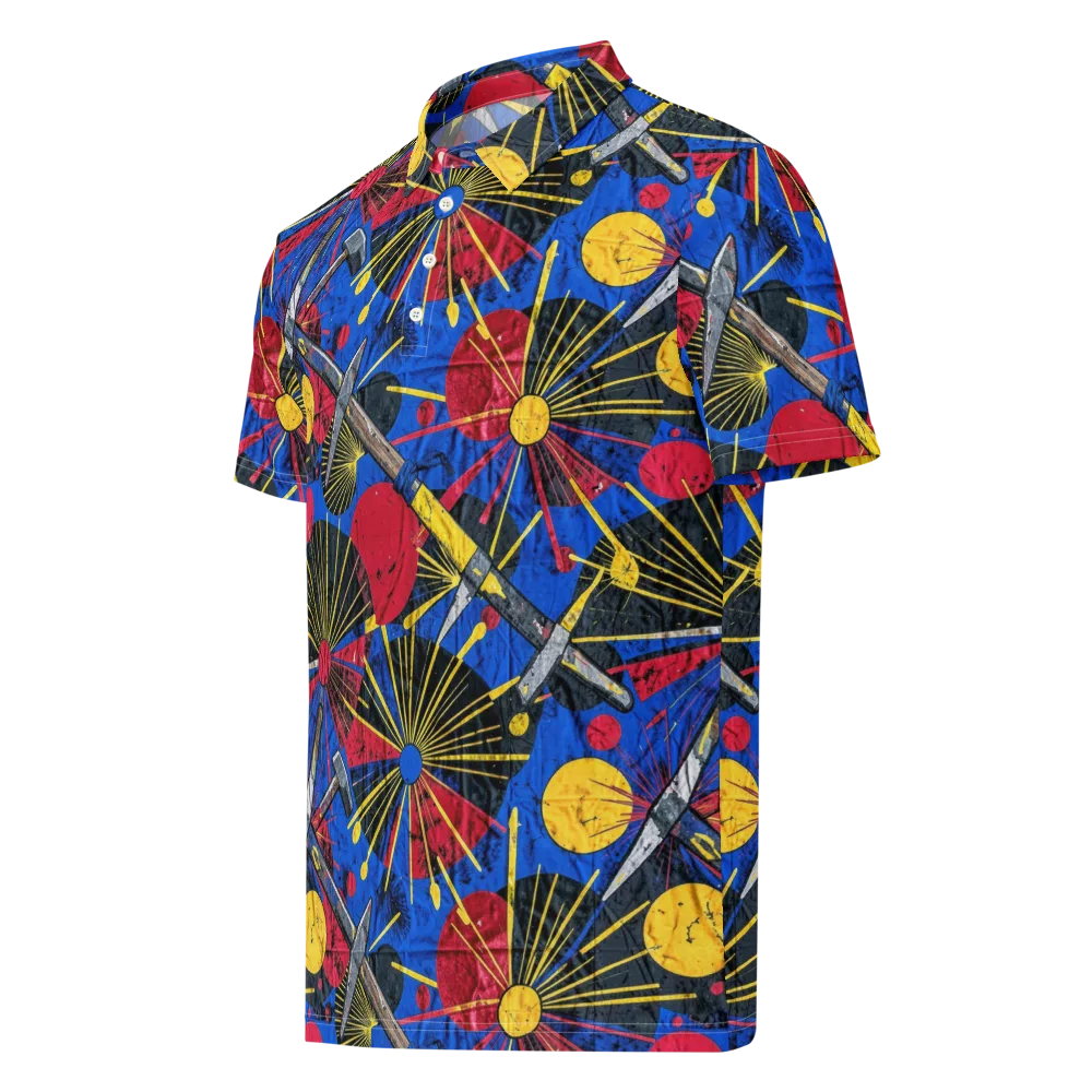 Strata Spark on Men's Slim Fit Polo Shirt — Left Front