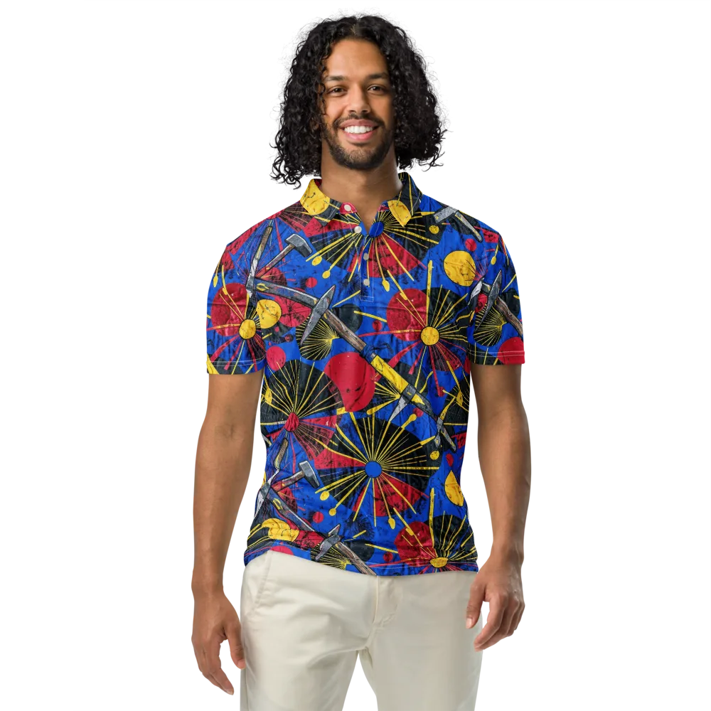 Strata Spark on Men's Slim Fit Polo Shirt — Front