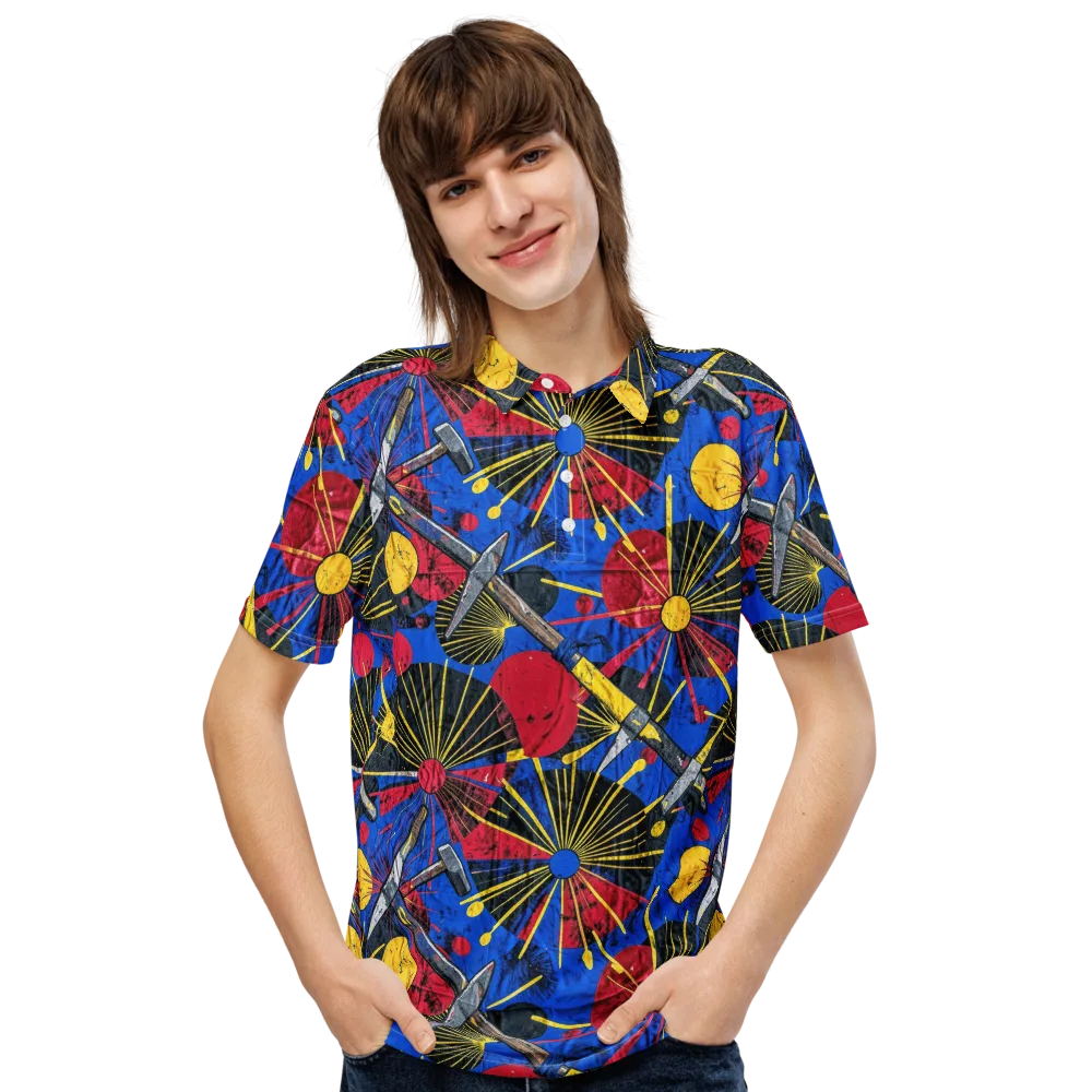 Strata Spark on Men's Slim Fit Polo Shirt — Front
