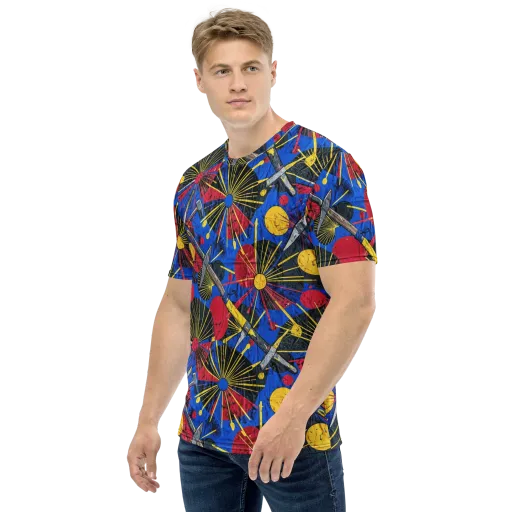 Strata Spark on a Men's Crew Neck T-Shirt