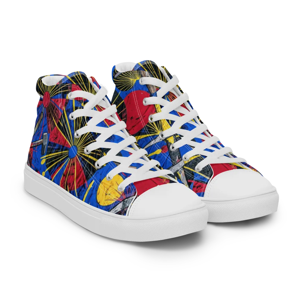 Strata Spark on Men's High Top Canvas Shoes — Right Front