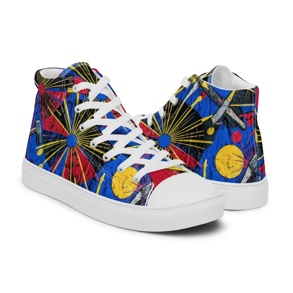 Strata Spark on Men's High Top Canvas Shoes — Right