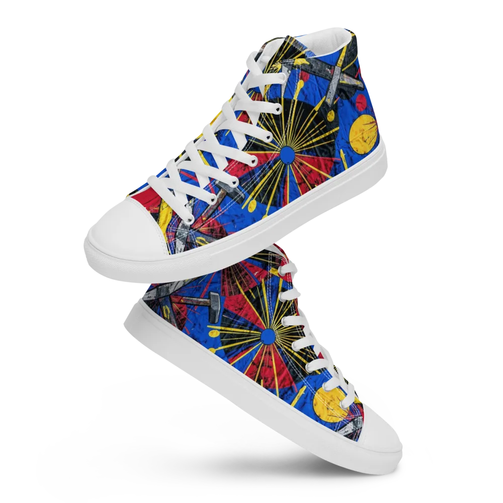 Strata Spark on Men's High Top Canvas Shoes — Front