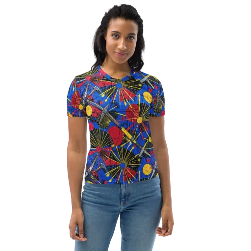 Strata Spark on a Women's Crew Neck T-Shirt