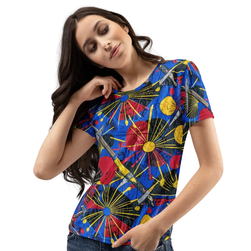 Strata Spark on Women's Crew Neck T-Shirt — Left Front