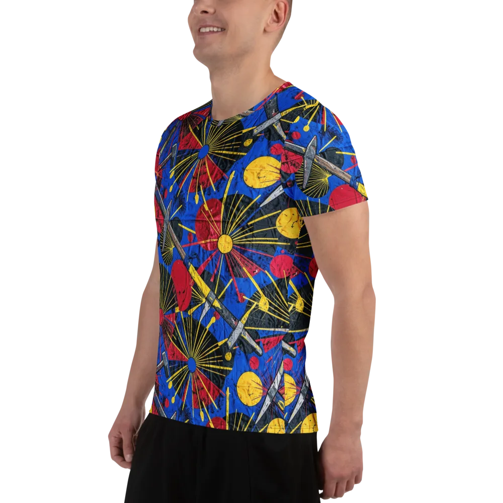 Strata Spark on Men's Athletic T-Shirt — Left