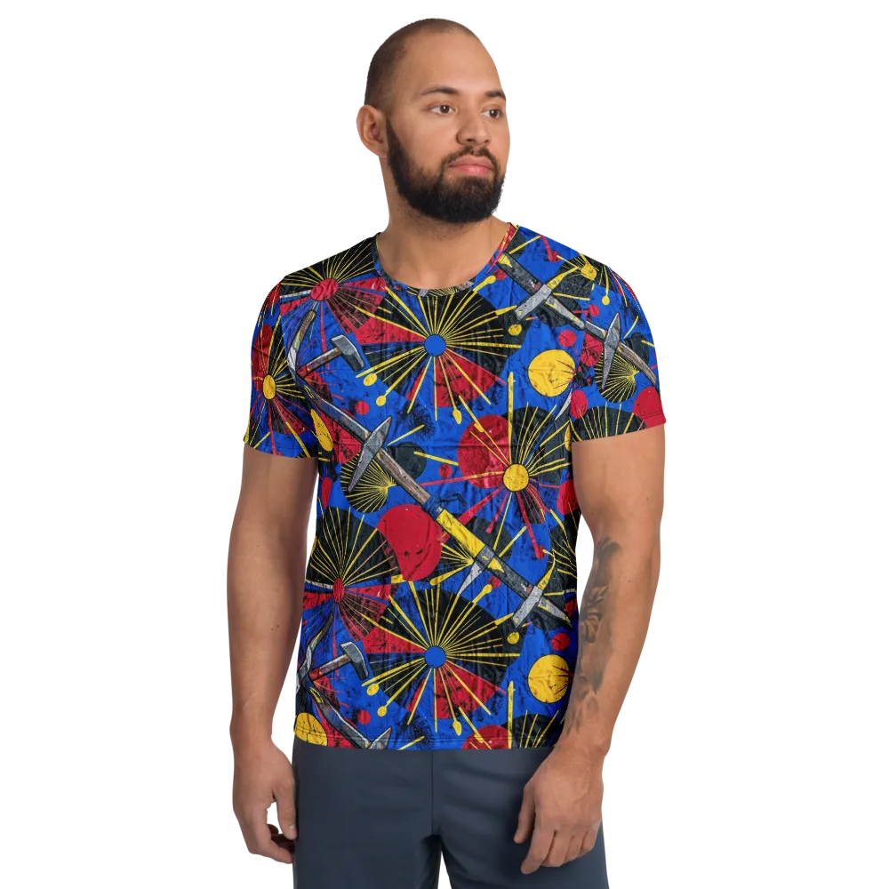 Strata Spark on Men's Athletic T-Shirt — Front