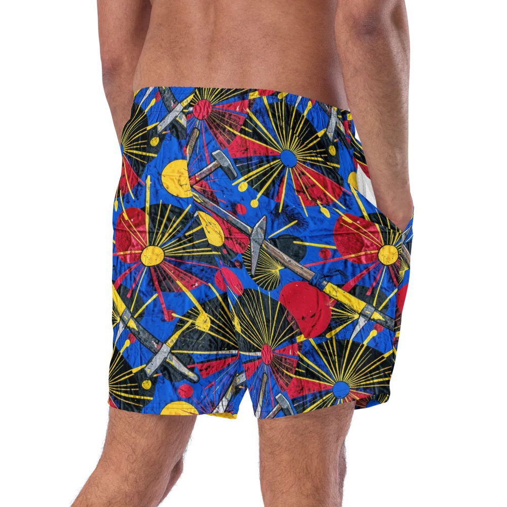 Strata Spark on Swim Trunks — Right Back