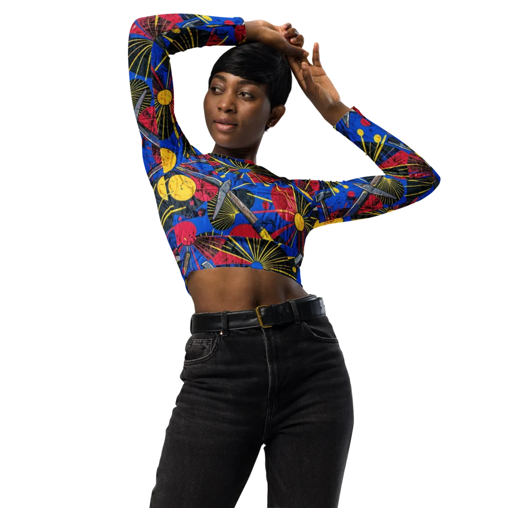 Strata Spark on Long Sleeve Crop Top — Front